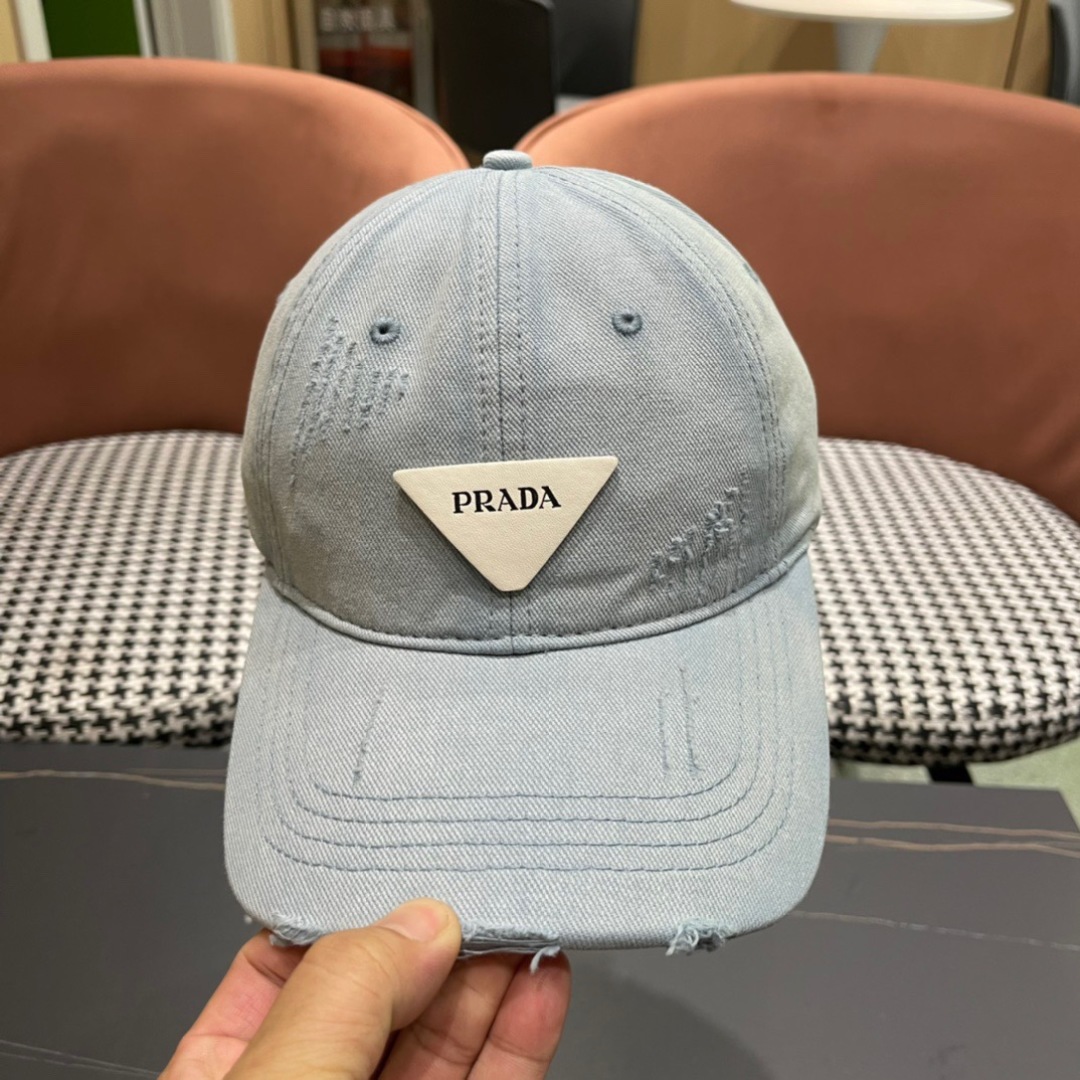 🧢普拉达Prada潮人三角标棒球帽简约帅气~男女同款超酷时尚街头风 帽型极好