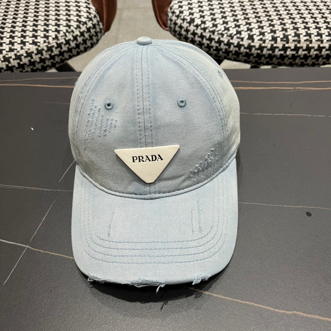 🧢普拉达Prada潮人三角标棒球帽简约帅气~男女同款超酷时尚街头风 帽型极好