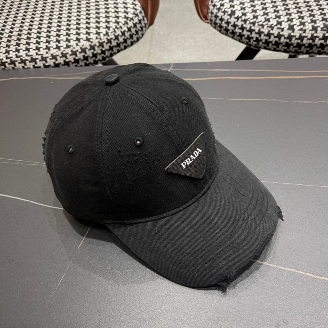 🧢普拉达Prada潮人三角标棒球帽简约帅气~男女同款超酷时尚街头风 帽型极好