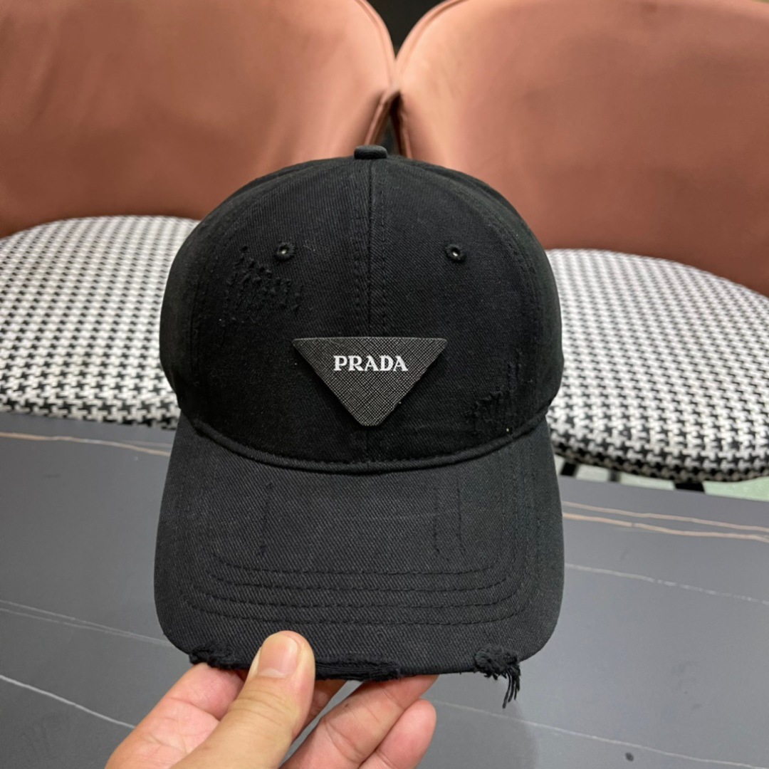 🧢普拉达Prada潮人三角标棒球帽简约帅气~男女同款超酷时尚街头风 帽型极好