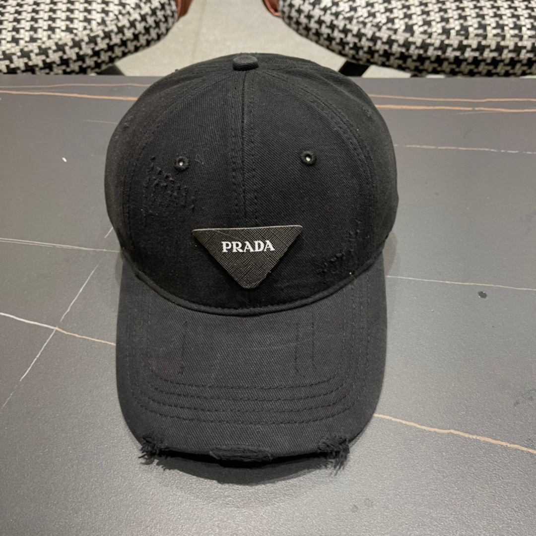 🧢普拉达Prada潮人三角标棒球帽简约帅气~男女同款超酷时尚街头风 帽型极好