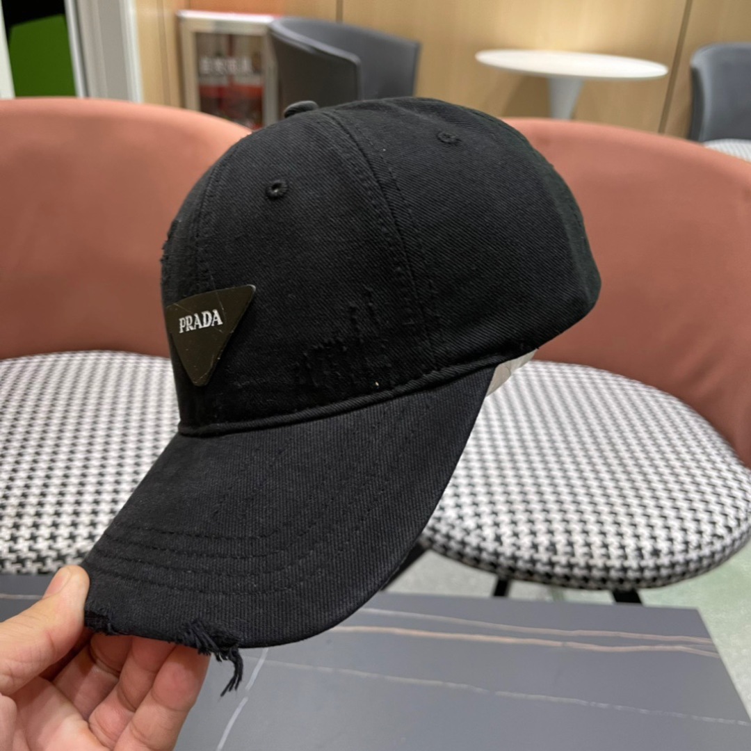 🧢普拉达Prada潮人三角标棒球帽简约帅气~男女同款超酷时尚街头风 帽型极好