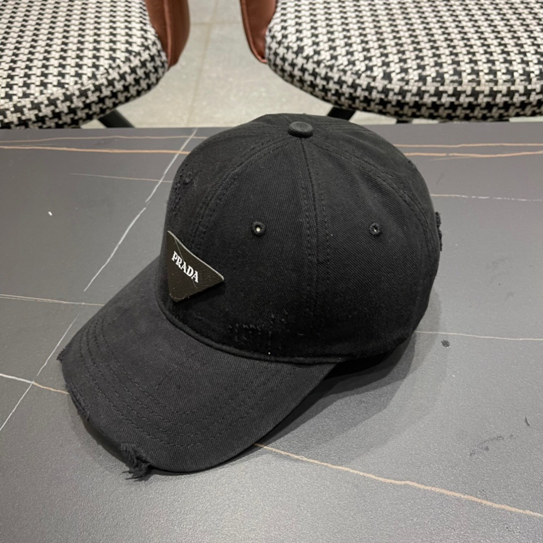 🧢普拉达Prada潮人三角标棒球帽简约帅气~男女同款超酷时尚街头风 帽型极好