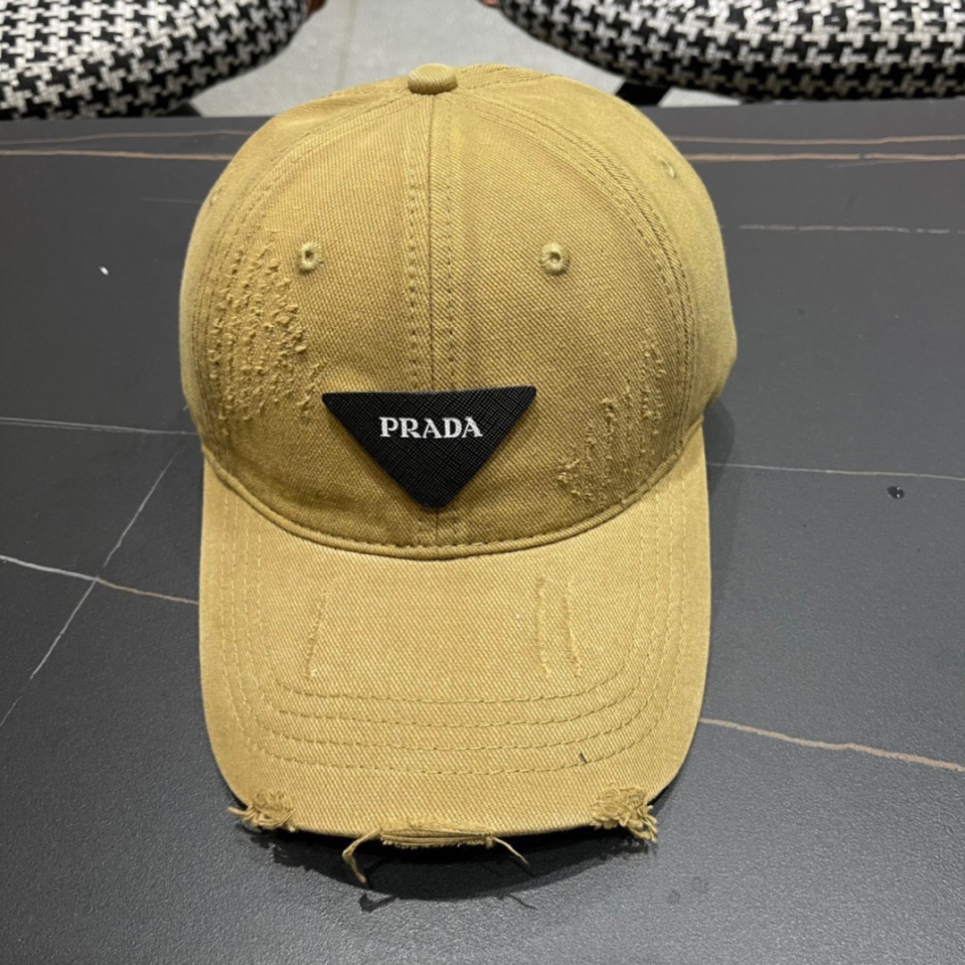 🧢普拉达Prada潮人三角标棒球帽简约帅气~男女同款超酷时尚街头风 帽型极好