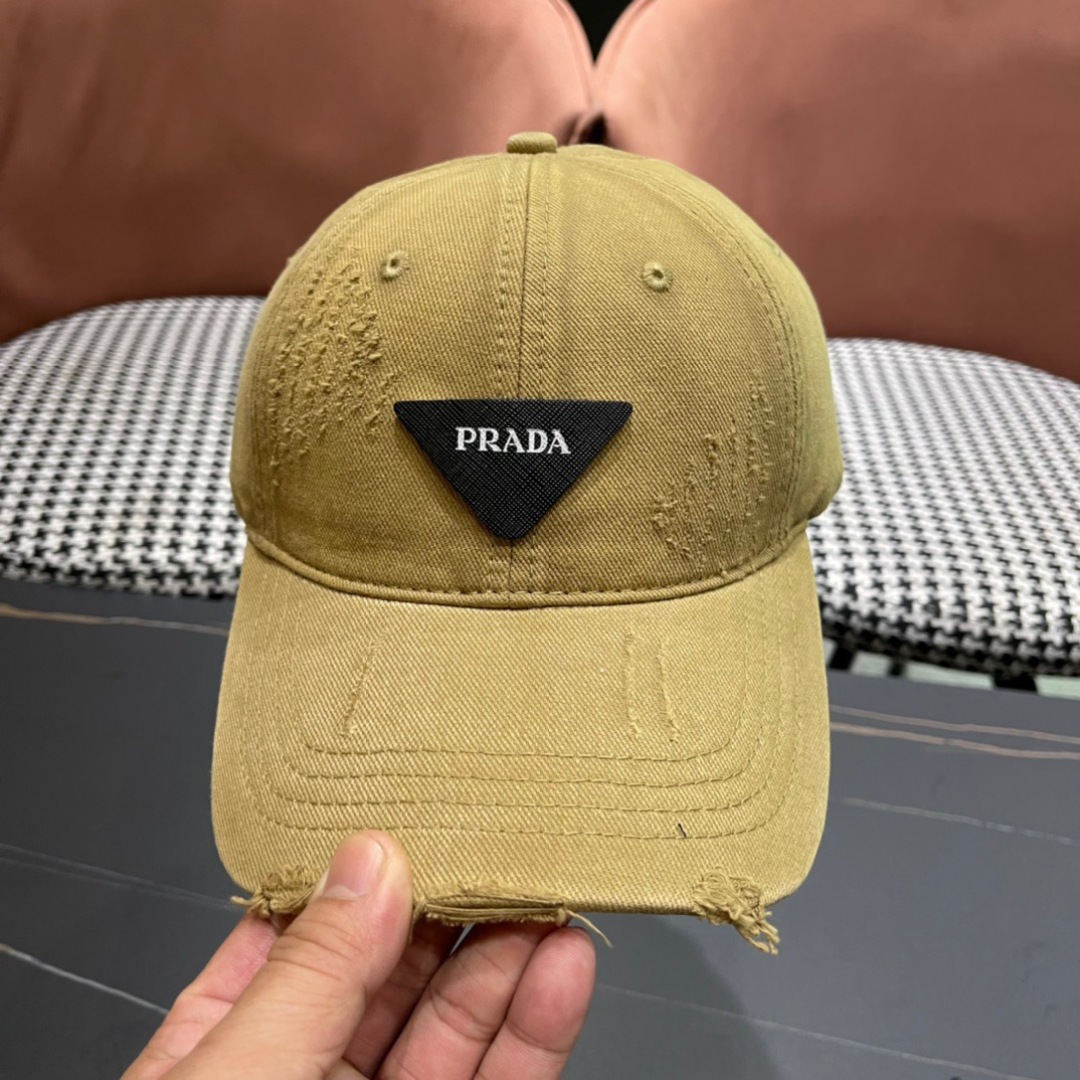 🧢普拉达Prada潮人三角标棒球帽简约帅气~男女同款超酷时尚街头风 帽型极好