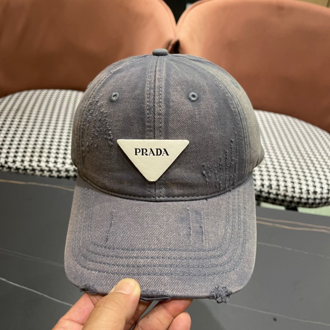 🧢普拉达Prada潮人三角标棒球帽简约帅气~男女同款超酷时尚街头风 帽型极好