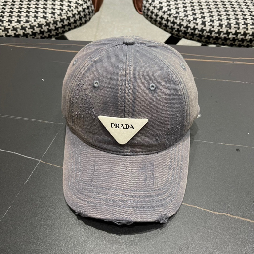 🧢普拉达Prada潮人三角标棒球帽简约帅气~男女同款超酷时尚街头风 帽型极好