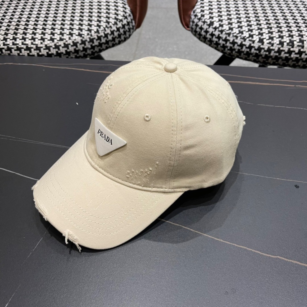 🧢普拉达Prada潮人三角标棒球帽简约帅气~男女同款超酷时尚街头风 帽型极好