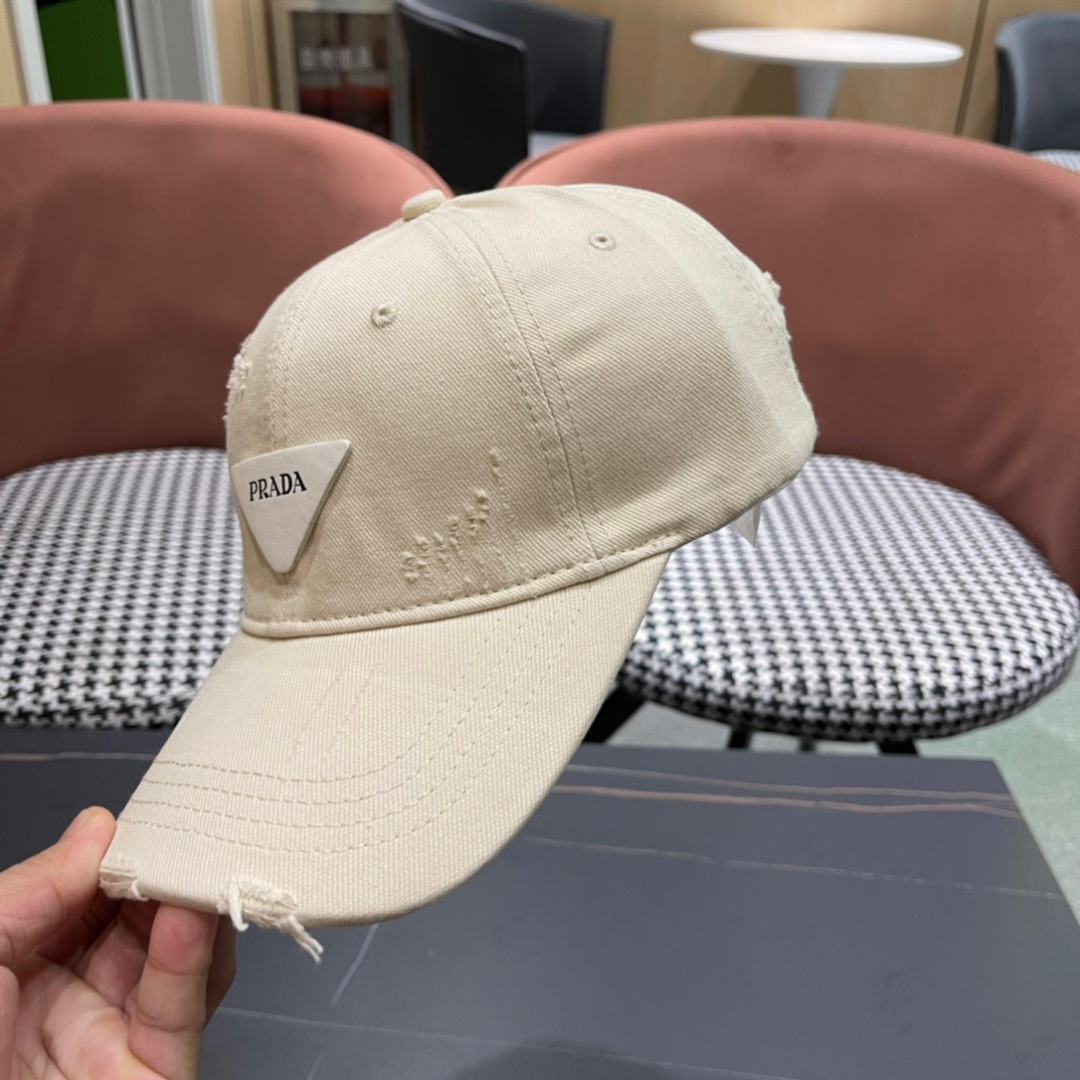 🧢普拉达Prada潮人三角标棒球帽简约帅气~男女同款超酷时尚街头风 帽型极好