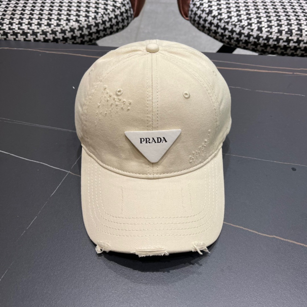🧢普拉达Prada潮人三角标棒球帽简约帅气~男女同款超酷时尚街头风 帽型极好