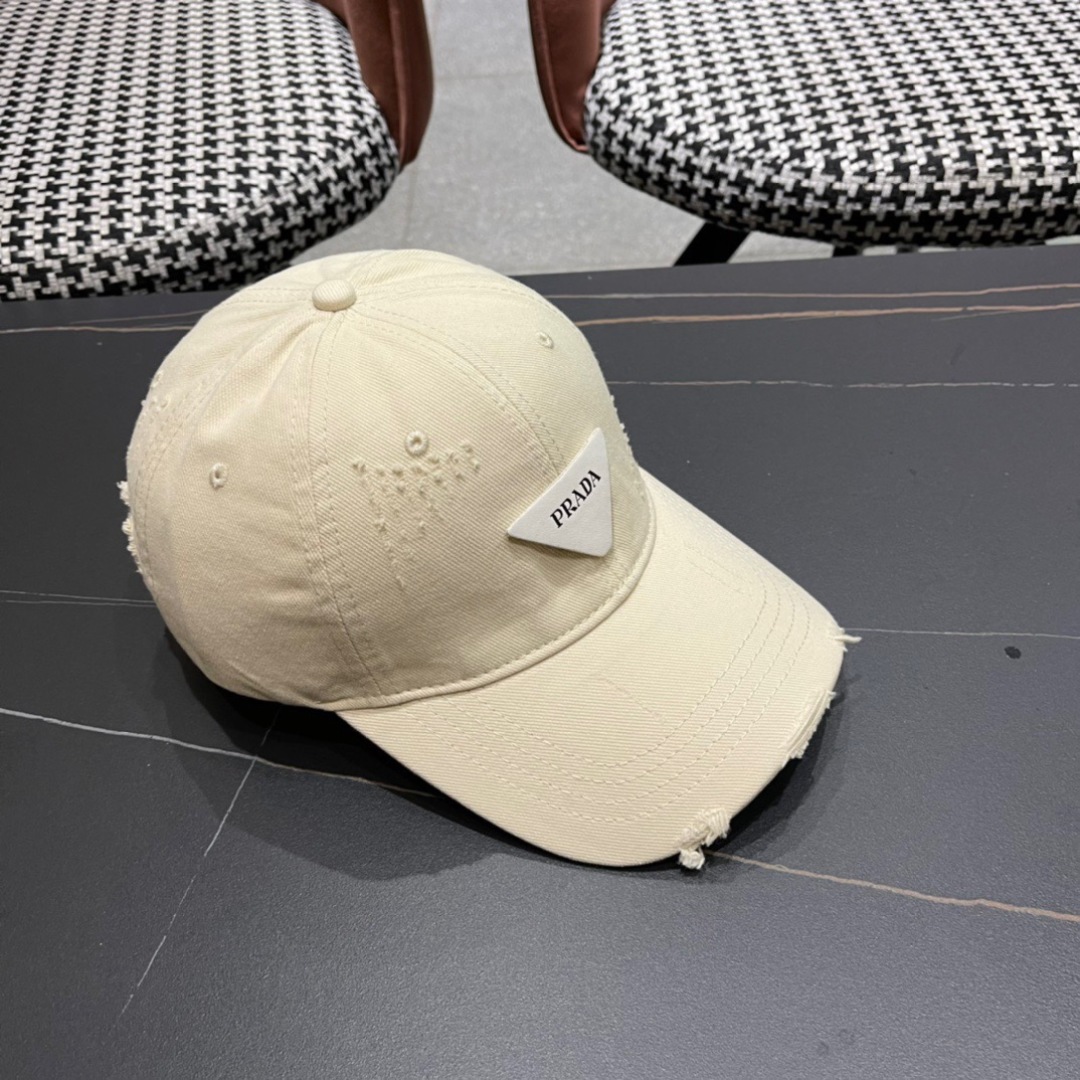 🧢普拉达Prada潮人三角标棒球帽简约帅气~男女同款超酷时尚街头风 帽型极好
