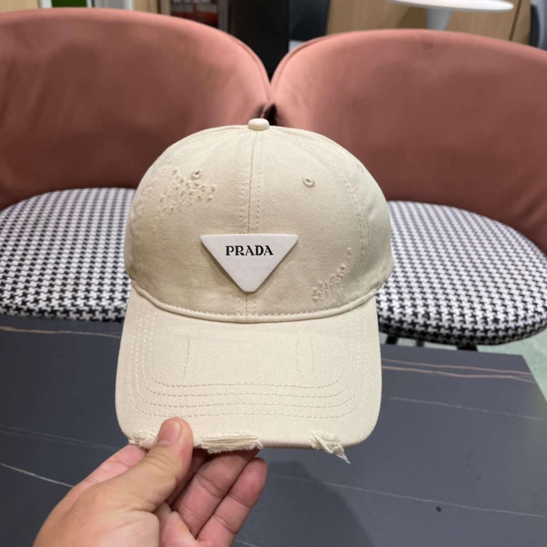 🧢普拉达Prada潮人三角标棒球帽简约帅气~男女同款超酷时尚街头风 帽型极好