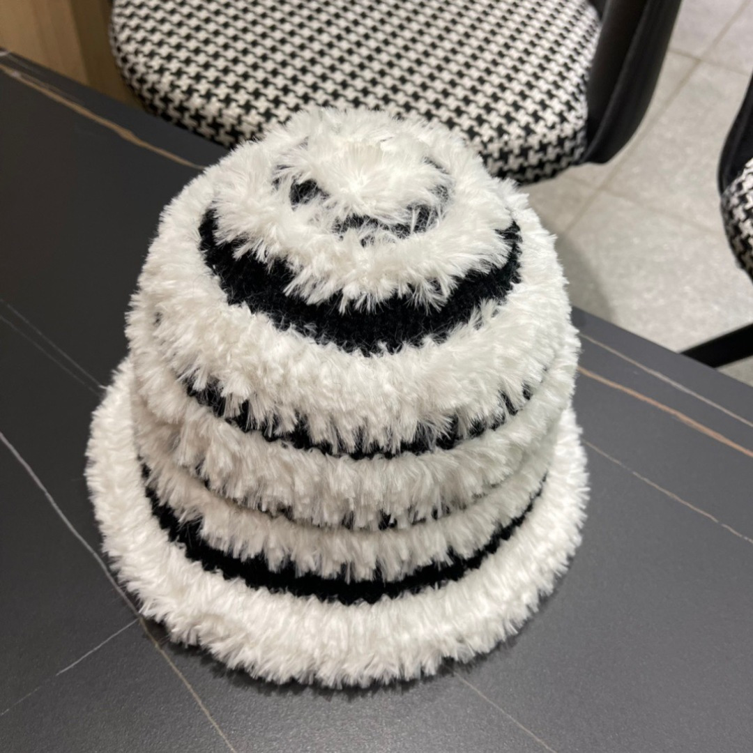 👒蒙‌口Moncler2024针织帽秋冬季新款时尚遮阳盆帽条纹防晒帽子水桶编织