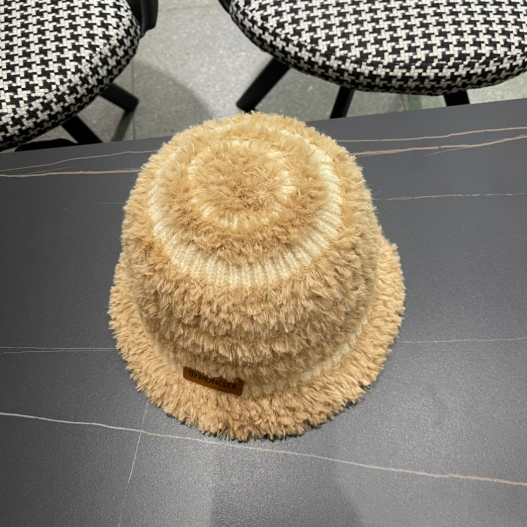 👒蒙‌口Moncler2024针织帽秋冬季新款时尚遮阳盆帽条纹防晒帽子水桶编织