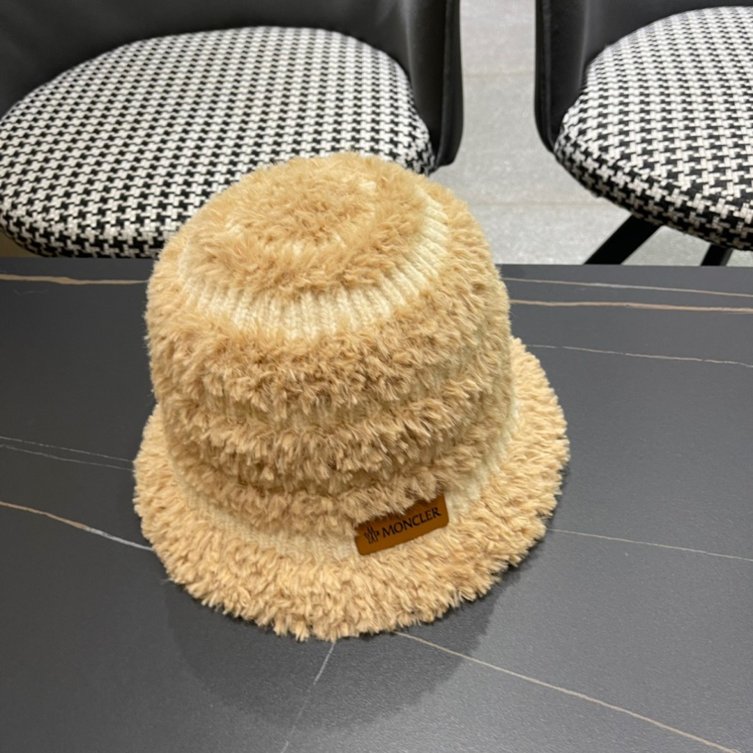 👒蒙‌口Moncler2024针织帽秋冬季新款时尚遮阳盆帽条纹防晒帽子水桶编织