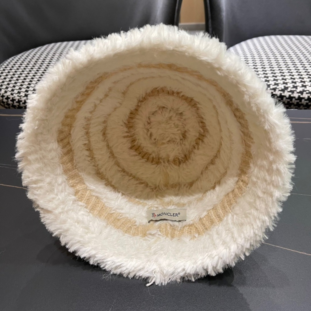 👒蒙‌口Moncler2024针织帽秋冬季新款时尚遮阳盆帽条纹防晒帽子水桶编织