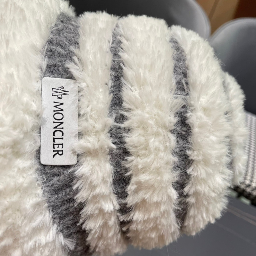 👒蒙‌口Moncler2024针织帽秋冬季新款时尚遮阳盆帽条纹防晒帽子水桶编织
