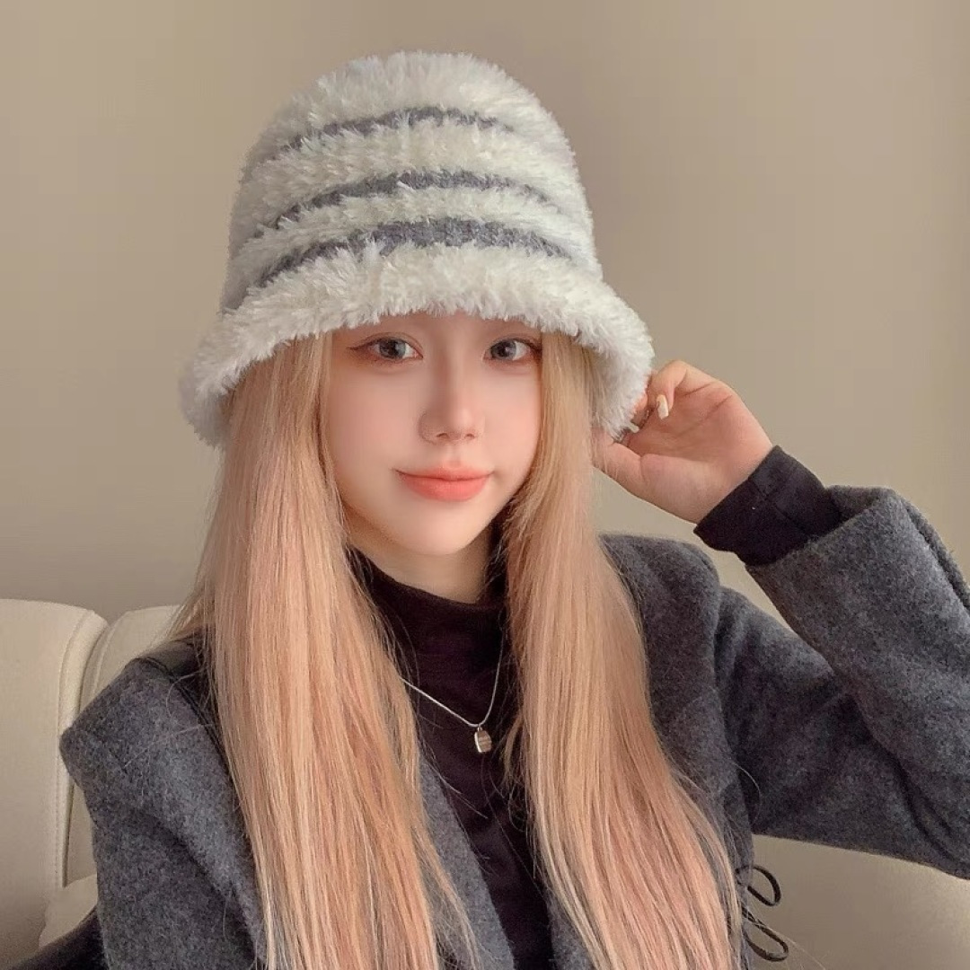 👒蒙‌口Moncler2024针织帽秋冬季新款时尚遮阳盆帽条纹防晒帽子水桶编织