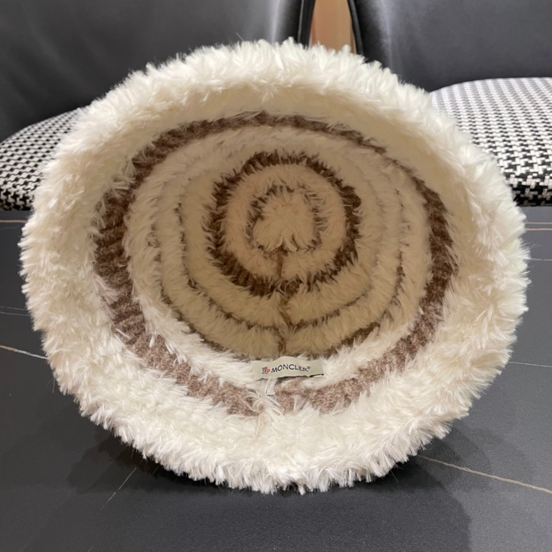 👒蒙‌口Moncler2024针织帽秋冬季新款时尚遮阳盆帽条纹防晒帽子水桶编织