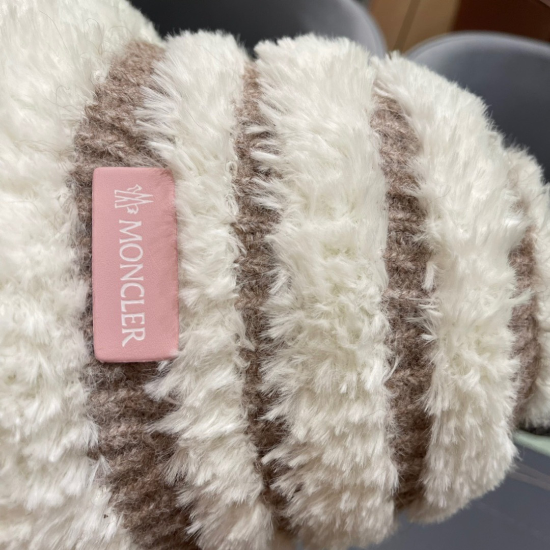 👒蒙‌口Moncler2024针织帽秋冬季新款时尚遮阳盆帽条纹防晒帽子水桶编织