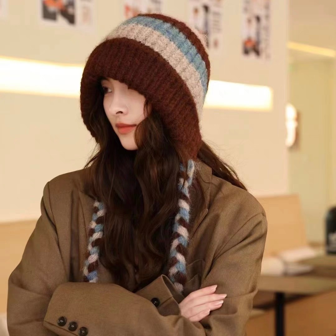 NO:365593,【PRADA】Autumn and winter style color-changing knitted wool head-protecting ear hat, plush material, very versatile hat, straw hat, fisherman hat, baseball hat, hat, prada, prada, espadrilles, hats【PRADA普拉达】秋冬款变色针织毛线包头护耳帽,毛绒材质,非常百搭 帽子草帽渔夫帽棒球帽,帽子,prada,prada,espadrilles,hats,hat