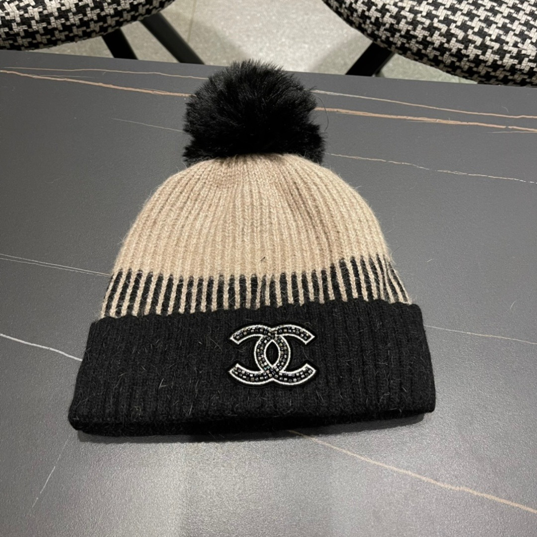  CHANEL香奈儿 秋冬新款大牌同款羊毛针织毛线帽出街超好搭配！