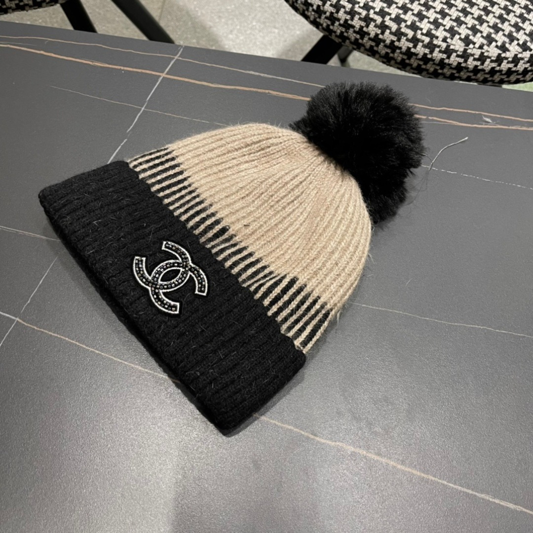  CHANEL香奈儿 秋冬新款大牌同款羊毛针织毛线帽出街超好搭配！