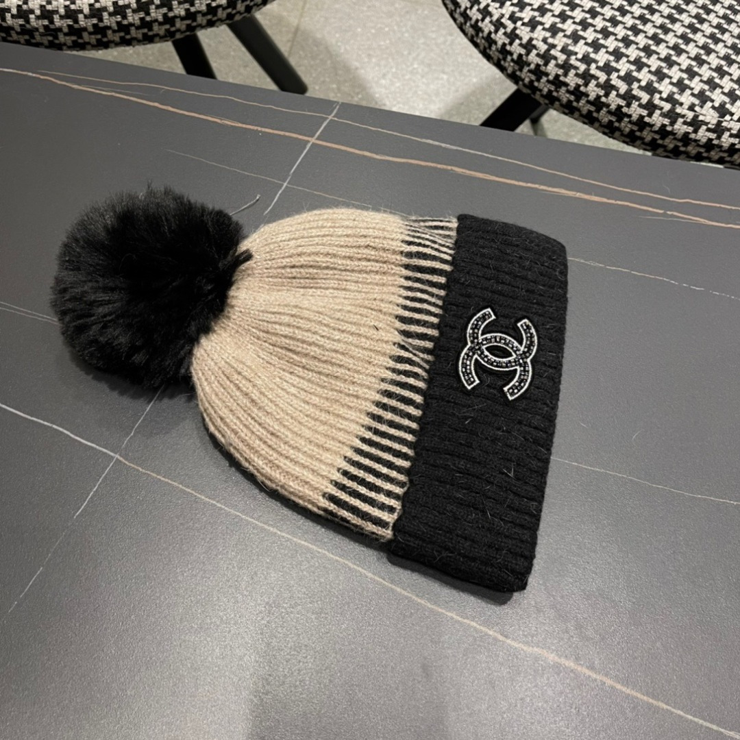  CHANEL香奈儿 秋冬新款大牌同款羊毛针织毛线帽出街超好搭配！