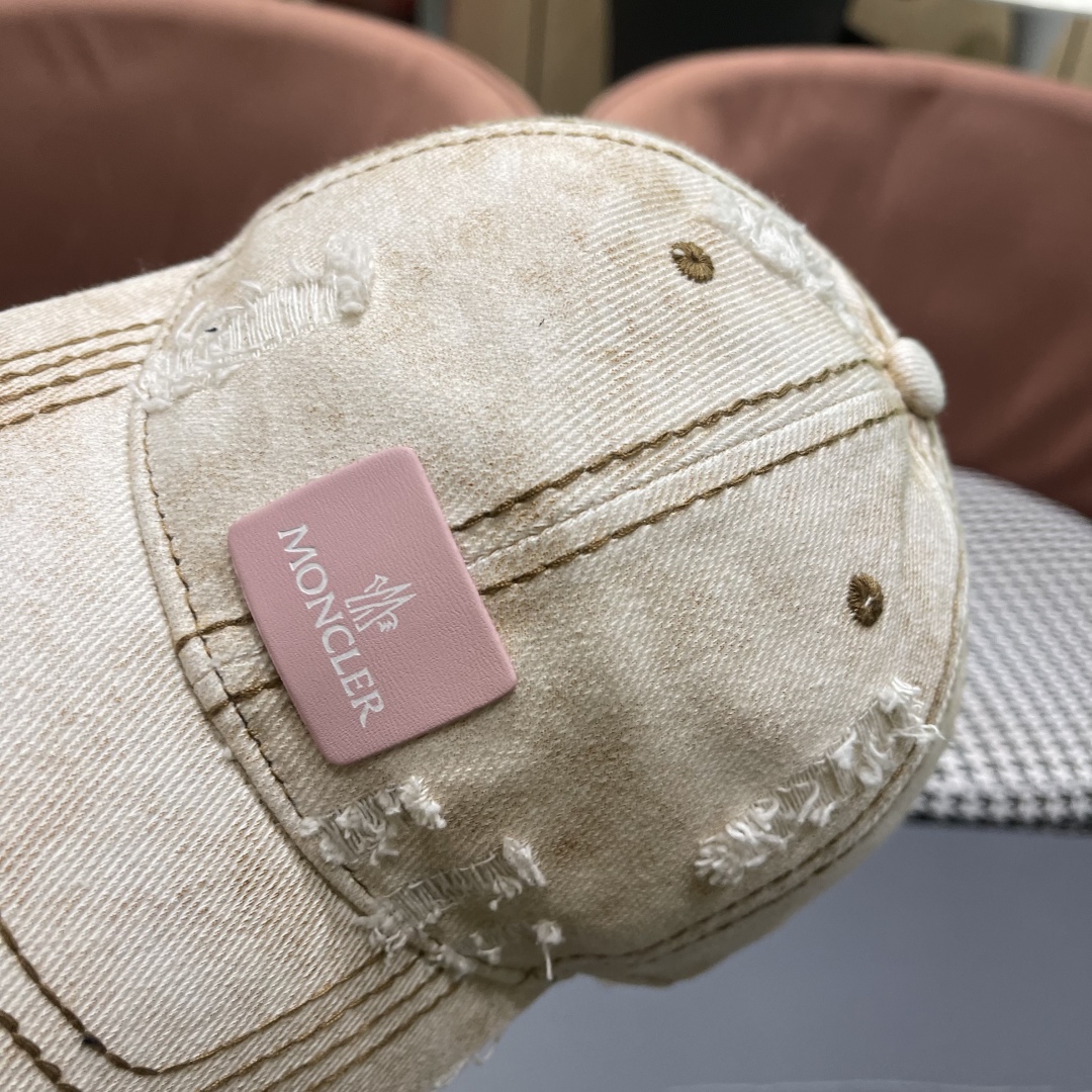 moncler潮牌蒙口经典牛仔棒球帽，男女户外保百搭帽子
