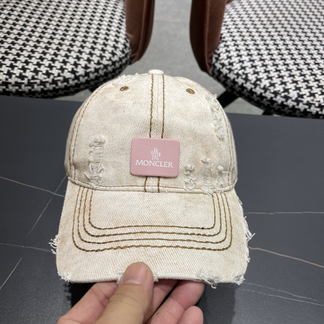  moncler潮牌蒙口经典牛仔棒球帽，男女户外保百搭帽子