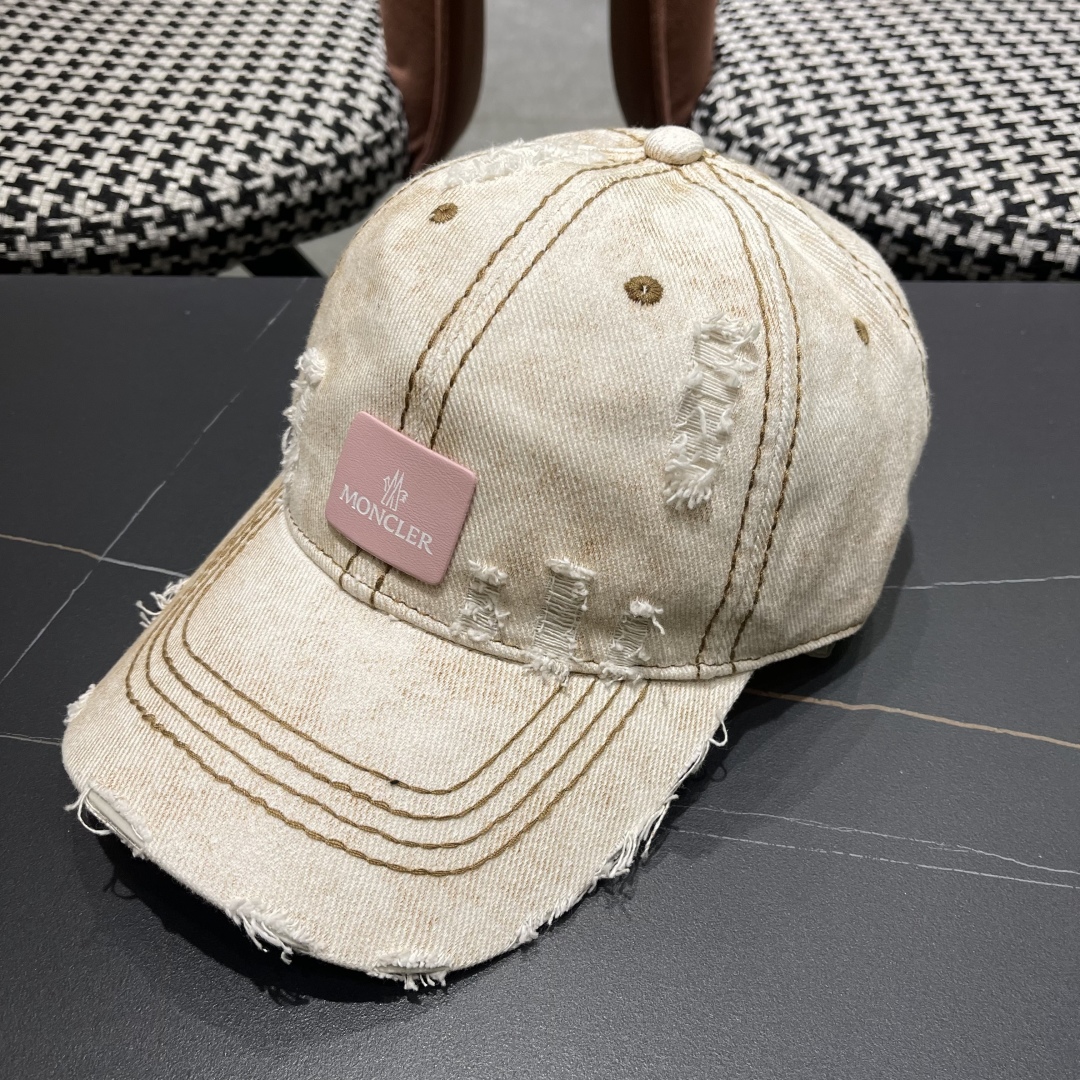  moncler潮牌蒙口经典牛仔棒球帽，男女户外保百搭帽子