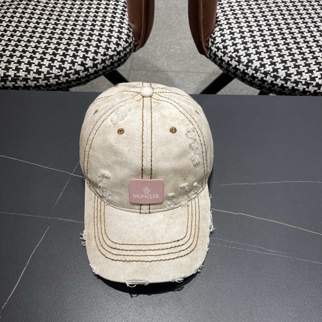  moncler潮牌蒙口经典牛仔棒球帽，男女户外保百搭帽子