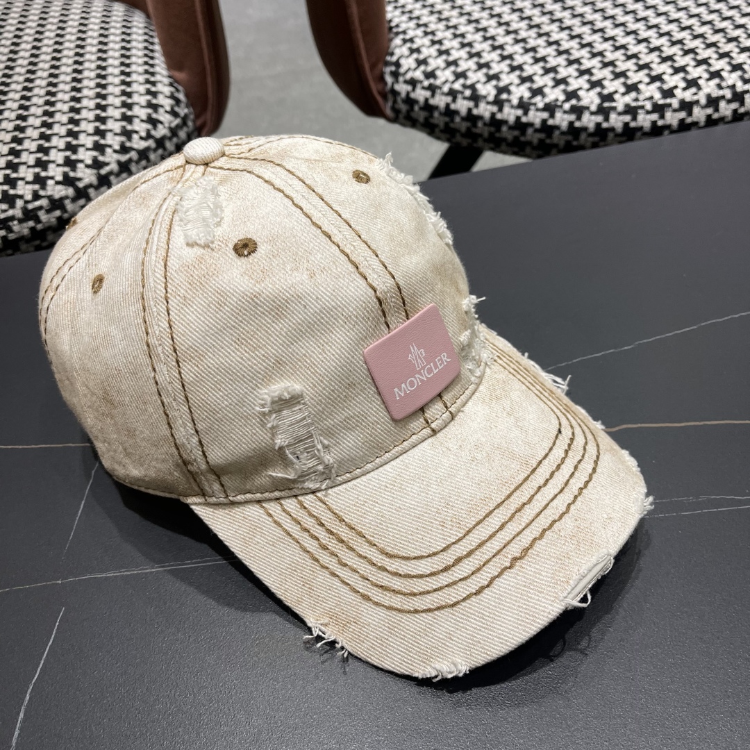  moncler潮牌蒙口经典牛仔棒球帽，男女户外保百搭帽子