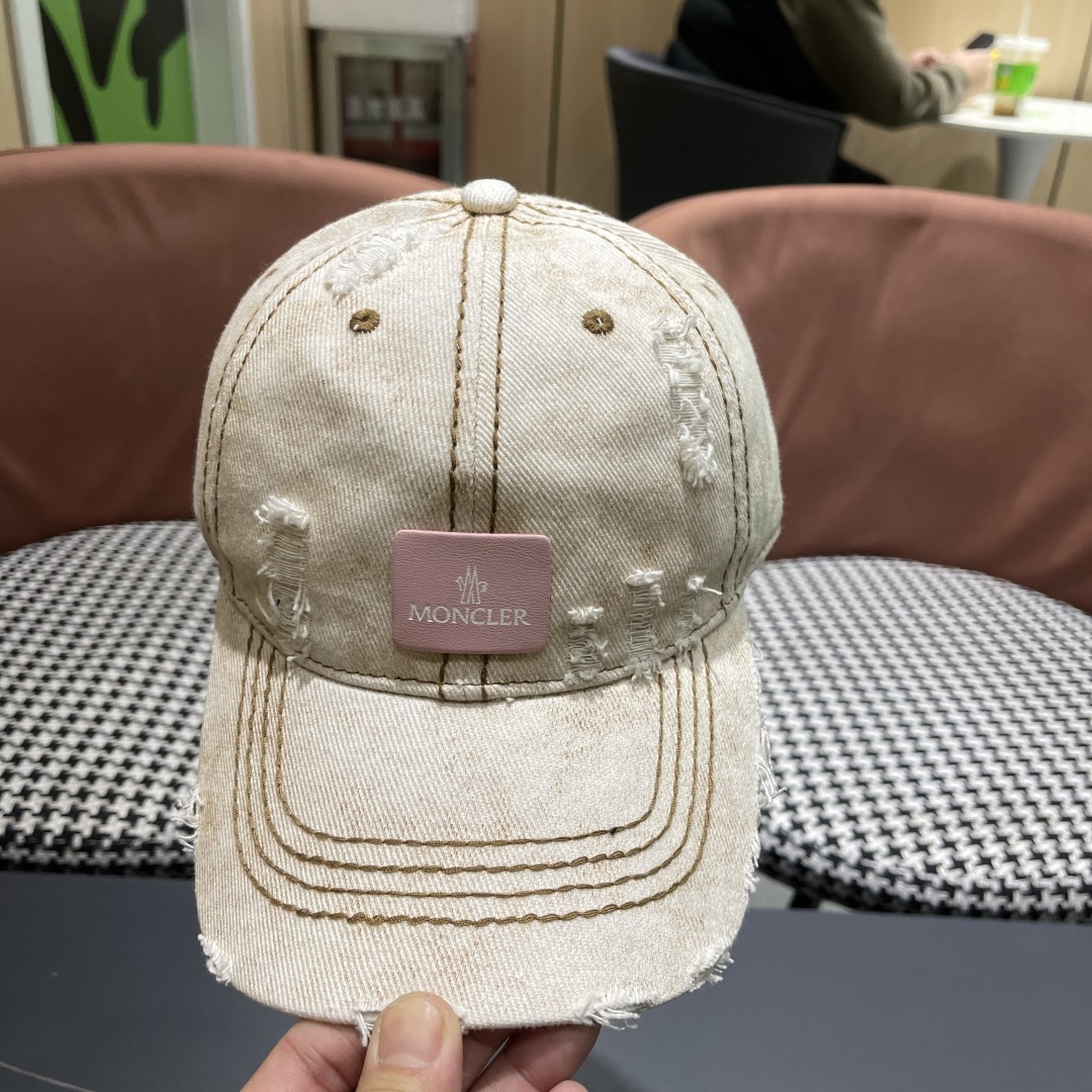  moncler潮牌蒙口经典牛仔棒球帽，男女户外保百搭帽子