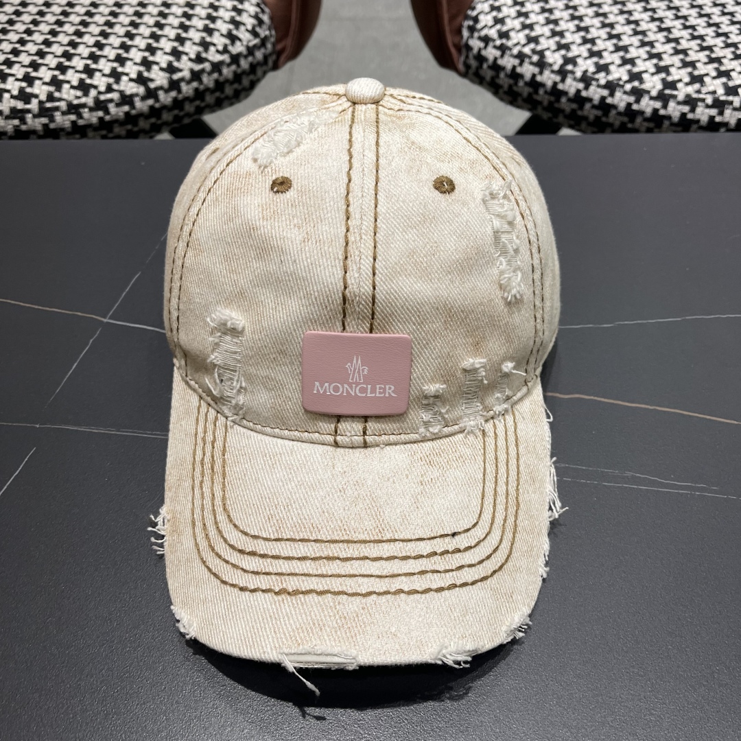 moncler潮牌蒙口经典牛仔棒球帽，男女户外保百搭帽子