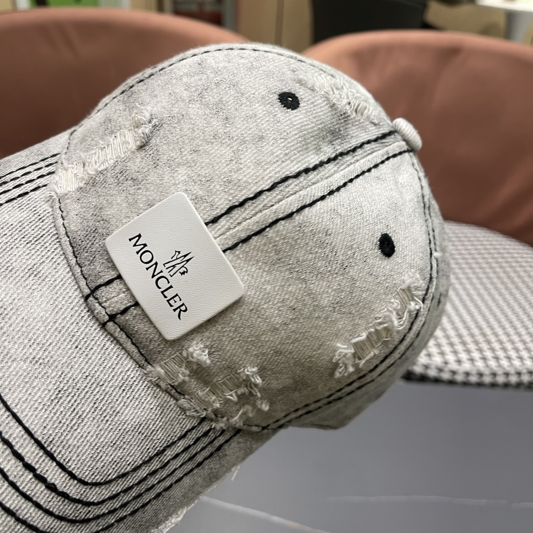  moncler潮牌蒙口经典牛仔棒球帽，男女户外保百搭帽子