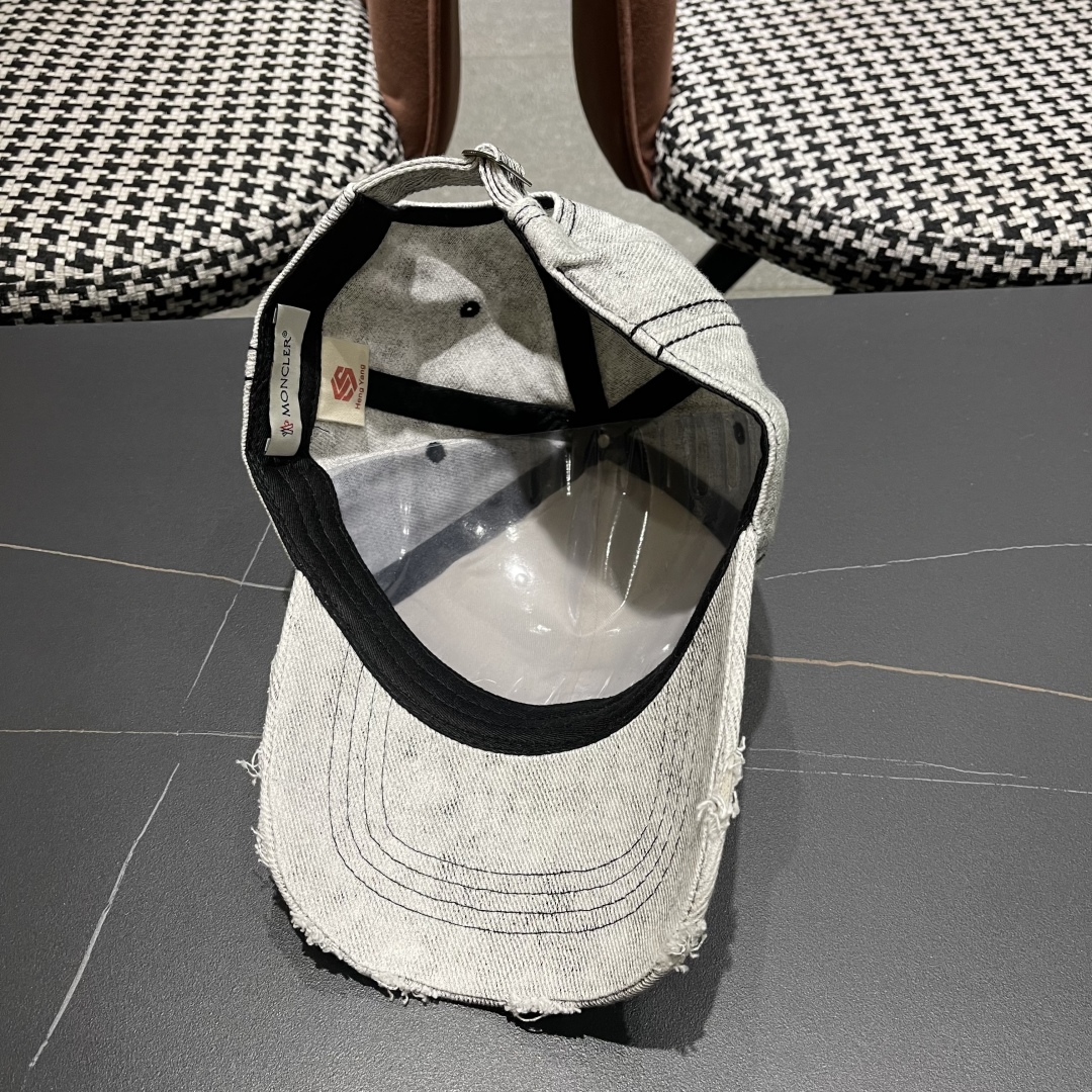  moncler潮牌蒙口经典牛仔棒球帽，男女户外保百搭帽子