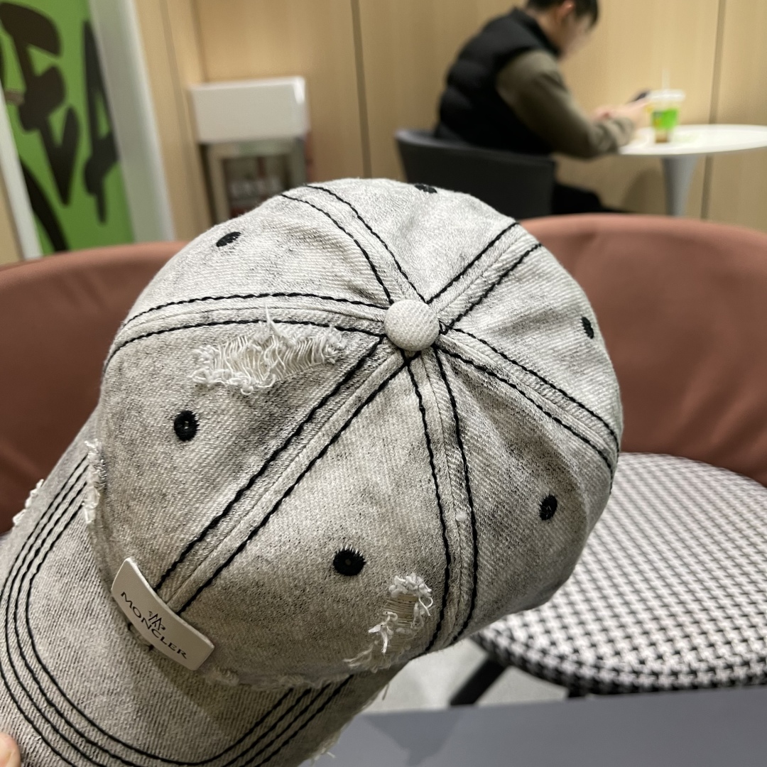  moncler潮牌蒙口经典牛仔棒球帽，男女户外保百搭帽子