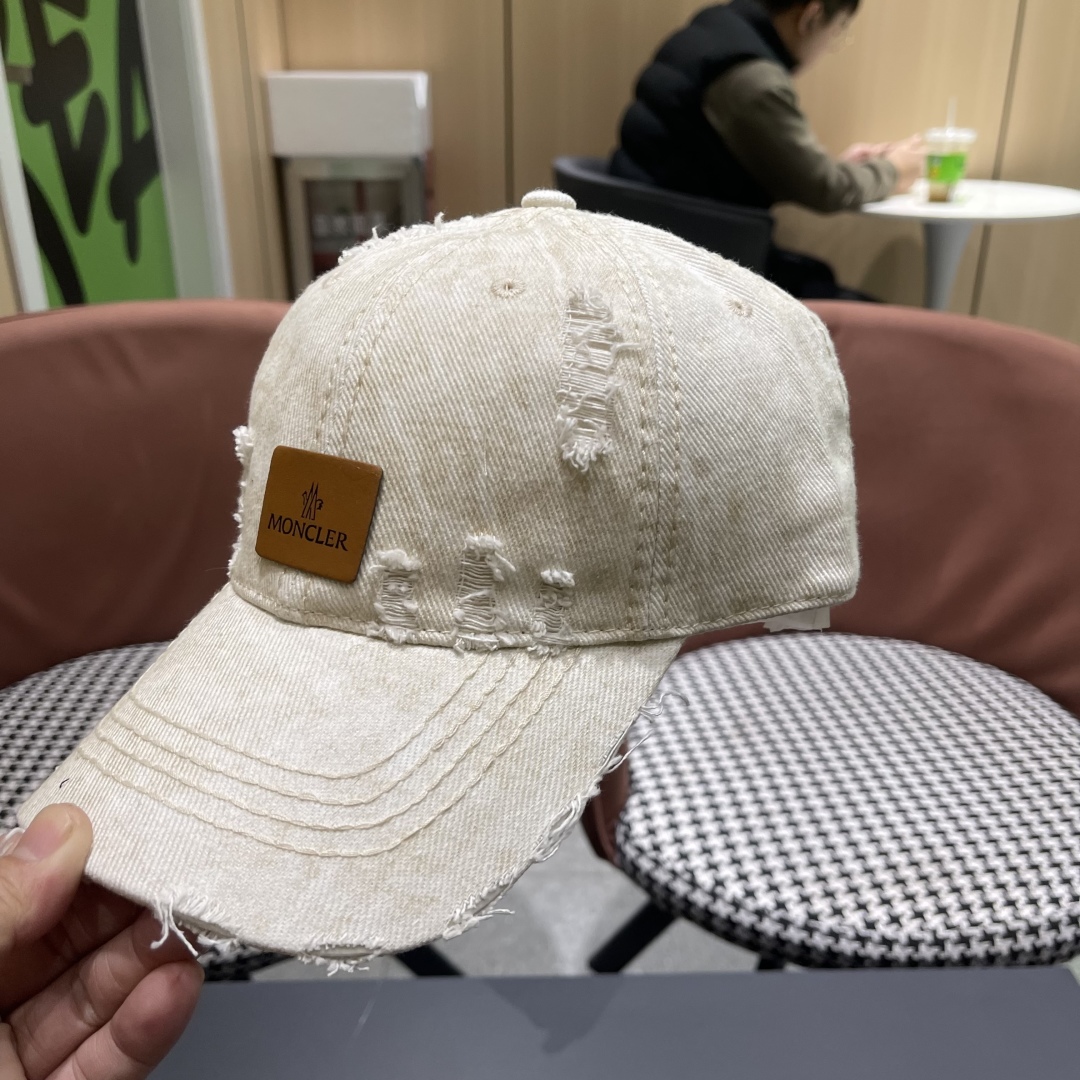  moncler潮牌蒙口经典牛仔棒球帽，男女户外保百搭帽子