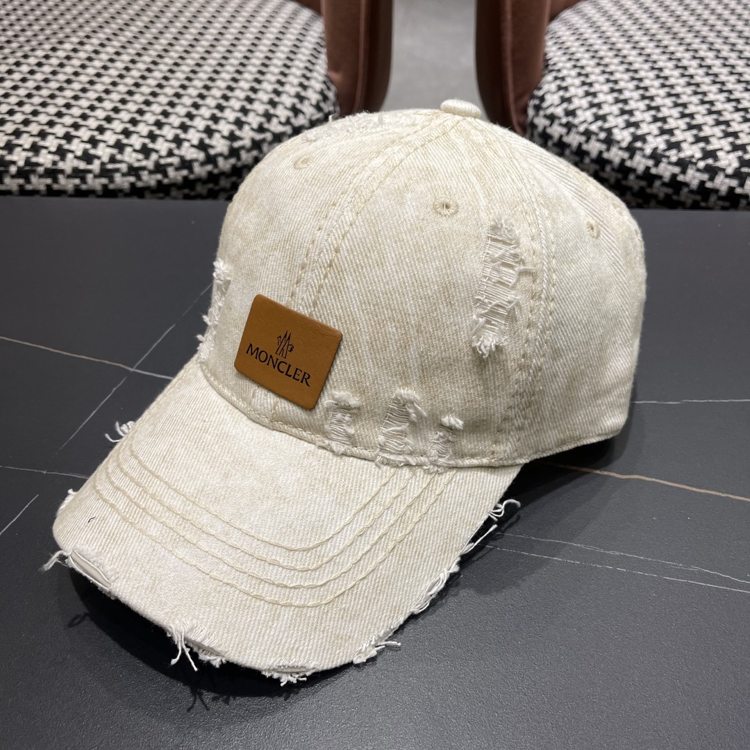  moncler潮牌蒙口经典牛仔棒球帽，男女户外保百搭帽子