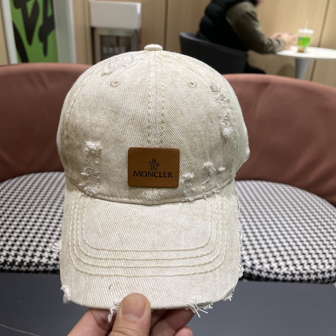  moncler潮牌蒙口经典牛仔棒球帽，男女户外保百搭帽子