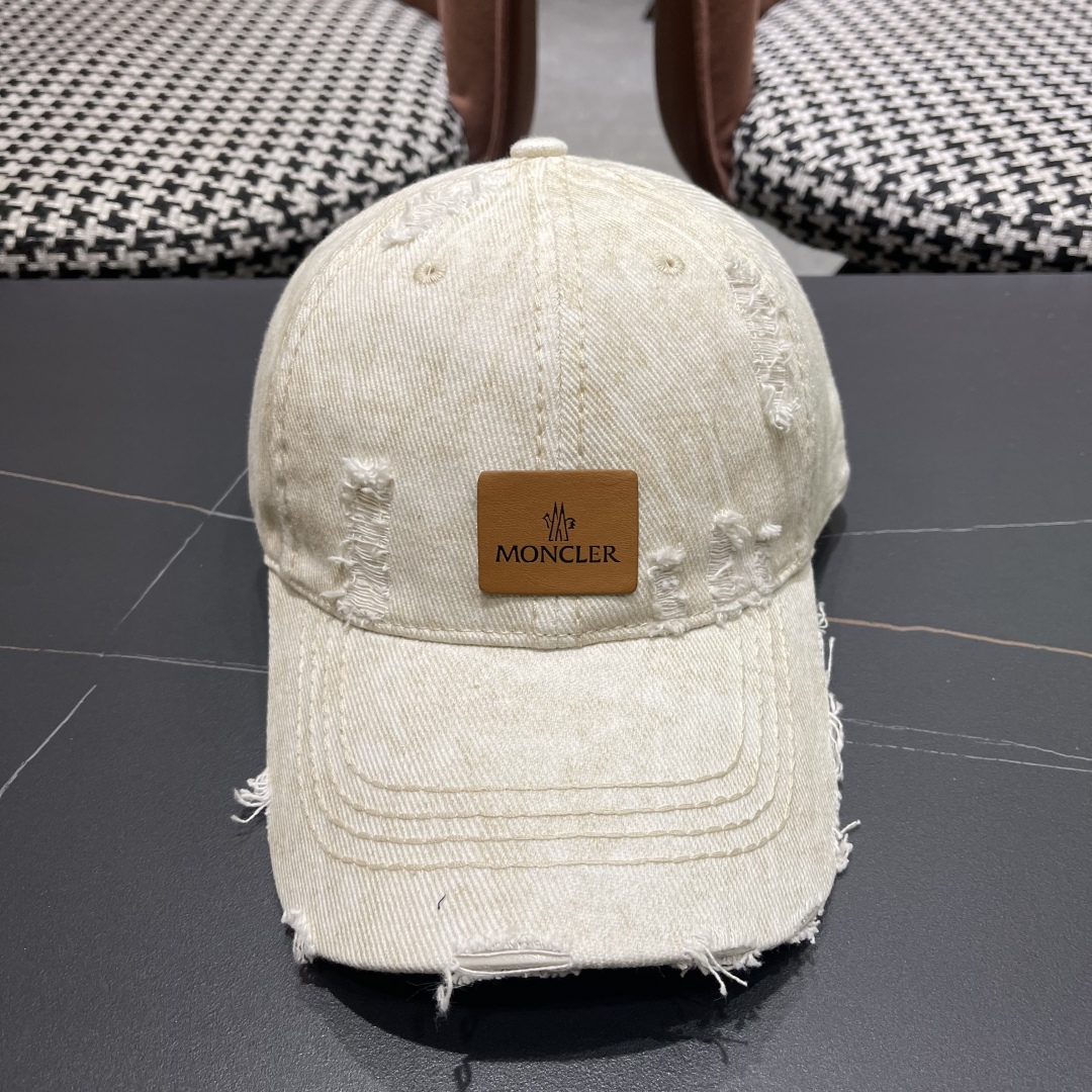  moncler潮牌蒙口经典牛仔棒球帽，男女户外保百搭帽子