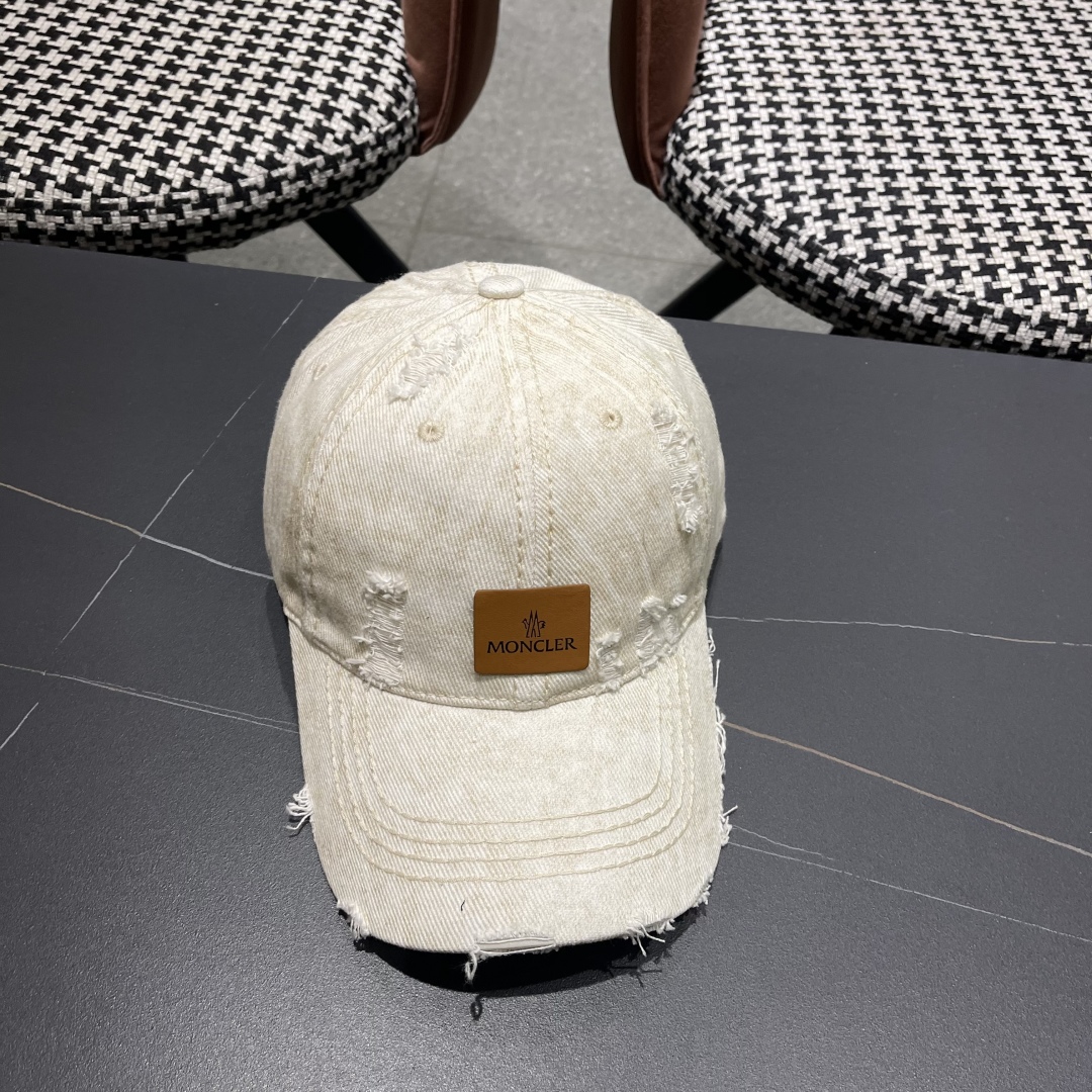  moncler潮牌蒙口经典牛仔棒球帽，男女户外保百搭帽子