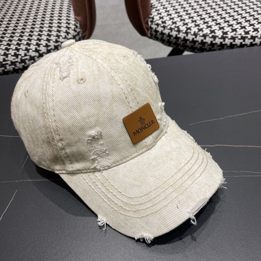  moncler潮牌蒙口经典牛仔棒球帽，男女户外保百搭帽子
