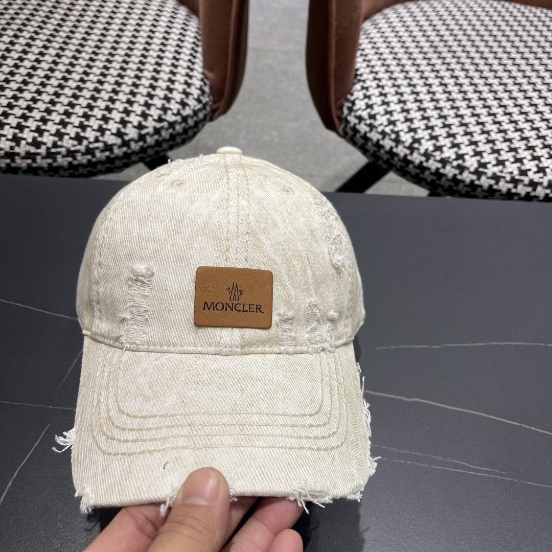  moncler潮牌蒙口经典牛仔棒球帽，男女户外保百搭帽子