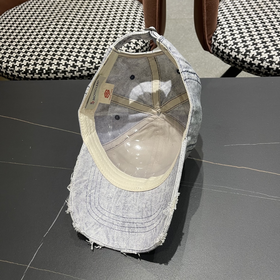  moncler潮牌蒙口经典牛仔棒球帽，男女户外保百搭帽子