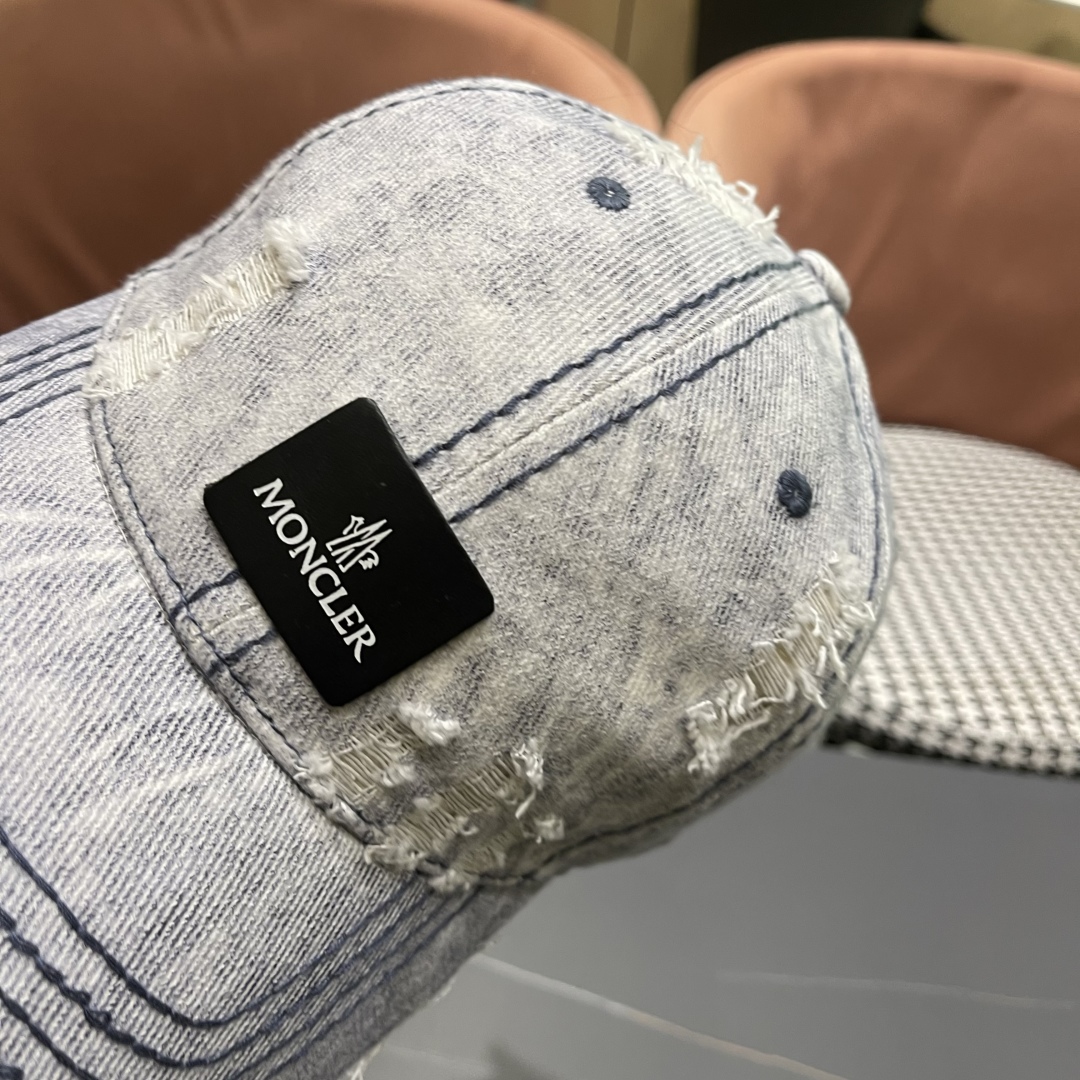  moncler潮牌蒙口经典牛仔棒球帽，男女户外保百搭帽子
