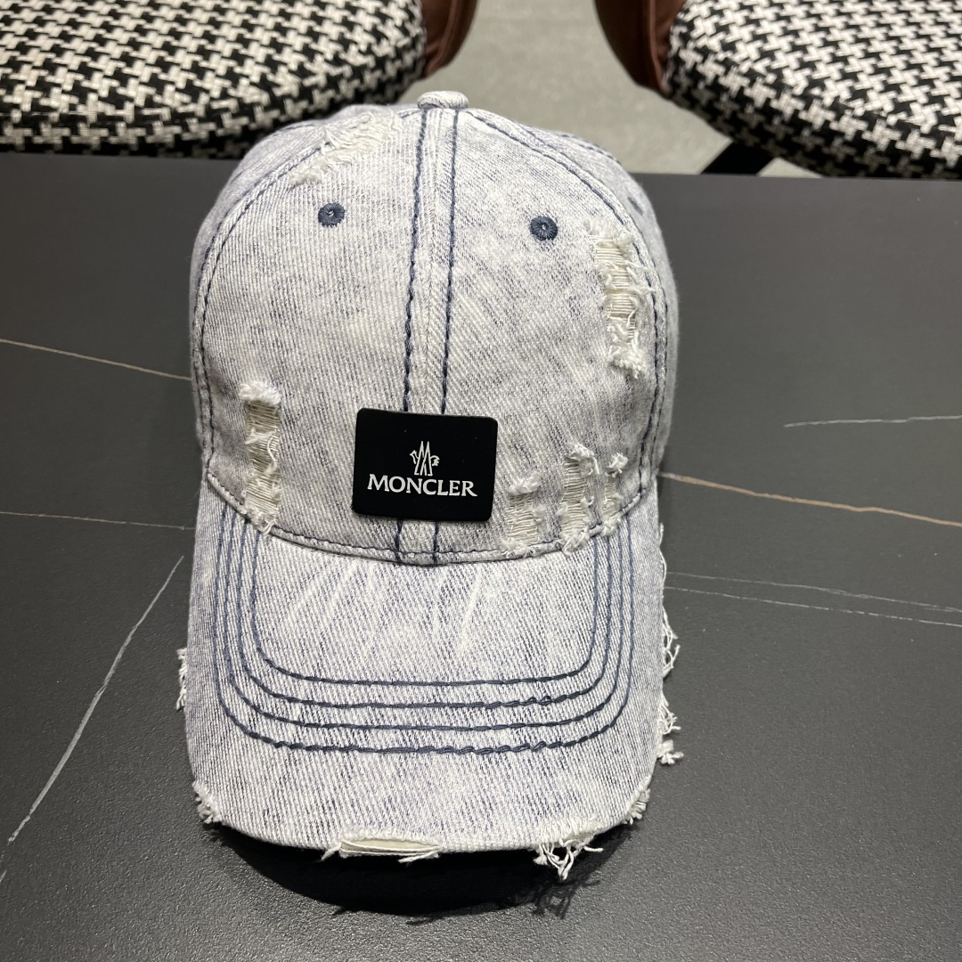  moncler潮牌蒙口经典牛仔棒球帽，男女户外保百搭帽子
