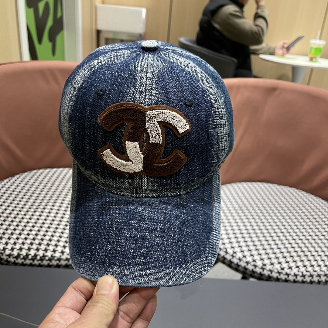  香奈儿CHANEL新品牛仔棒球帽，小香经典简约，时尚休闲设计 跑量新品，网红款