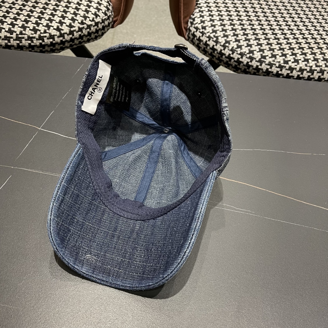  香奈儿CHANEL新品牛仔棒球帽，小香经典简约，时尚休闲设计 跑量新品，网红款